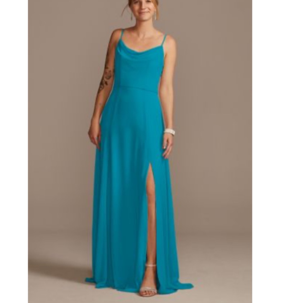Oasis Teal Chiffon Bridesmaids Dress